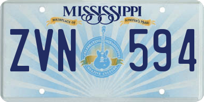 MS license plate ZVN594