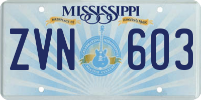 MS license plate ZVN603