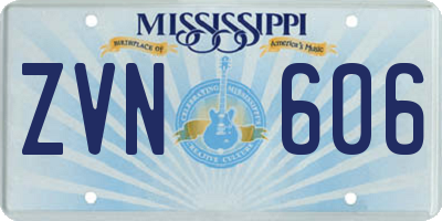 MS license plate ZVN606