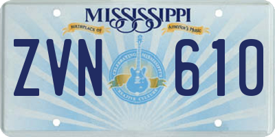 MS license plate ZVN610