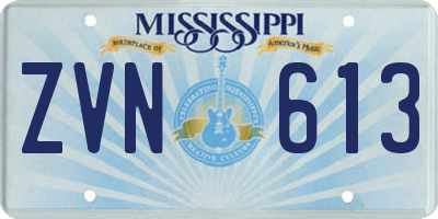 MS license plate ZVN613
