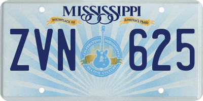 MS license plate ZVN625