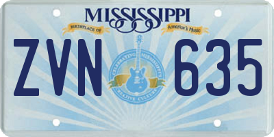 MS license plate ZVN635