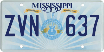 MS license plate ZVN637