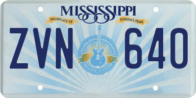 MS license plate ZVN640