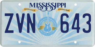 MS license plate ZVN643