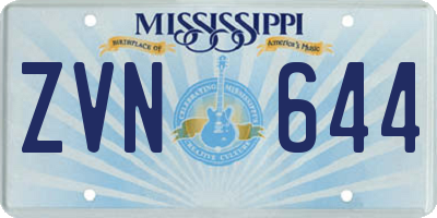 MS license plate ZVN644