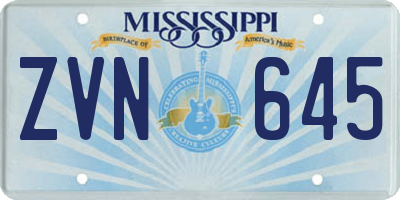 MS license plate ZVN645