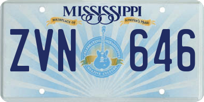 MS license plate ZVN646