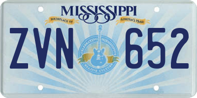 MS license plate ZVN652