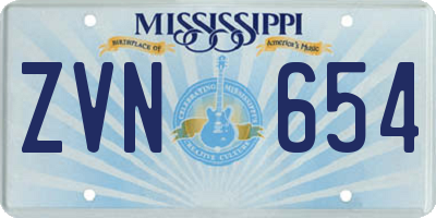 MS license plate ZVN654