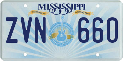 MS license plate ZVN660