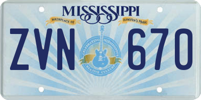 MS license plate ZVN670