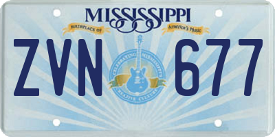 MS license plate ZVN677