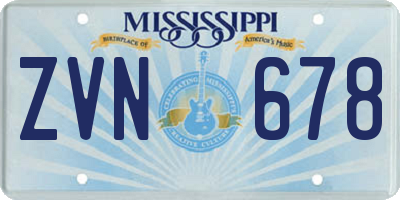 MS license plate ZVN678