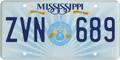 MS license plate ZVN689