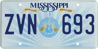 MS license plate ZVN693