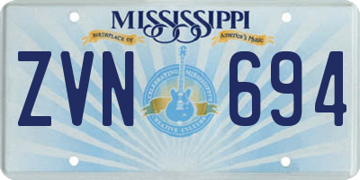 MS license plate ZVN694