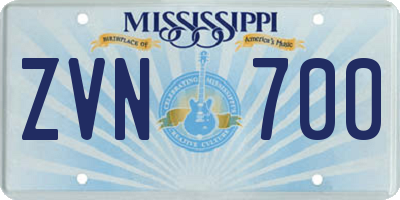 MS license plate ZVN700