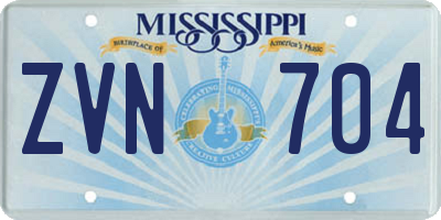 MS license plate ZVN704