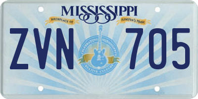 MS license plate ZVN705
