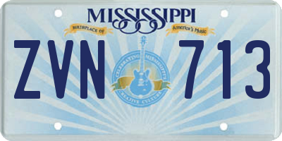 MS license plate ZVN713