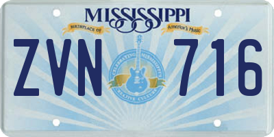 MS license plate ZVN716