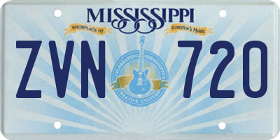 MS license plate ZVN720