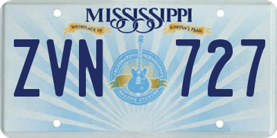 MS license plate ZVN727