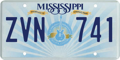 MS license plate ZVN741