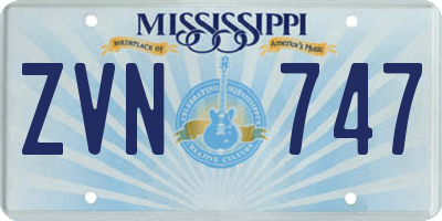 MS license plate ZVN747