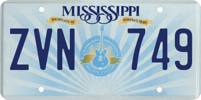 MS license plate ZVN749