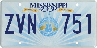 MS license plate ZVN751