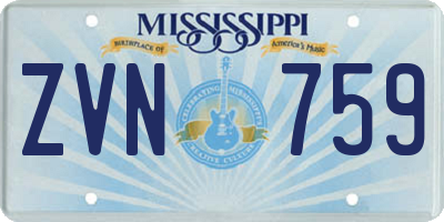 MS license plate ZVN759