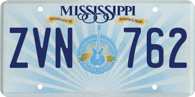 MS license plate ZVN762