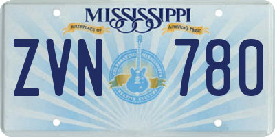 MS license plate ZVN780