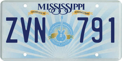 MS license plate ZVN791
