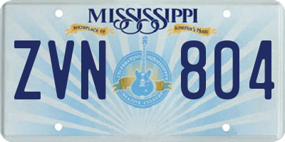 MS license plate ZVN804