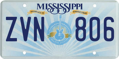 MS license plate ZVN806