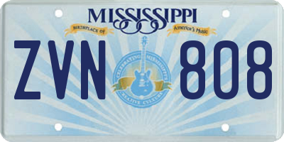 MS license plate ZVN808