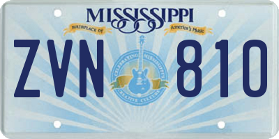 MS license plate ZVN810