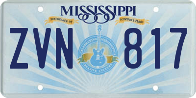 MS license plate ZVN817