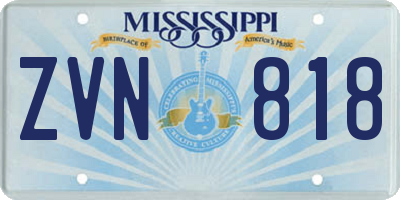 MS license plate ZVN818