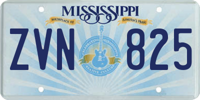 MS license plate ZVN825