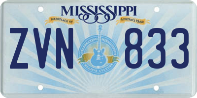 MS license plate ZVN833