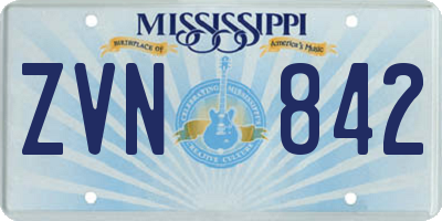 MS license plate ZVN842
