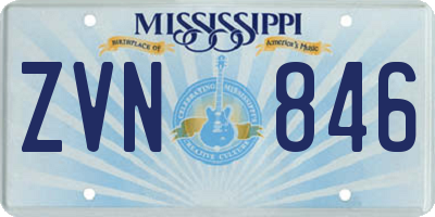 MS license plate ZVN846