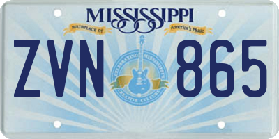 MS license plate ZVN865