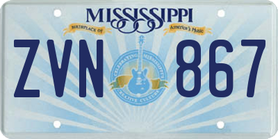 MS license plate ZVN867