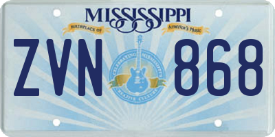 MS license plate ZVN868